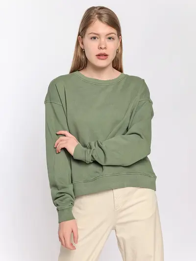 Зеленый свитшот из органического хлопка